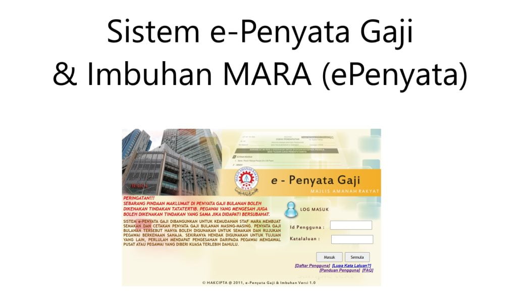 Sistem e-Penyata Gaji & Imbuhan MARA (ePenyata): Cara Mengakses